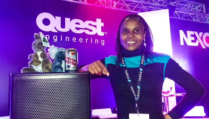 Quest on the Tadco stand among friends